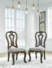 Maylee - Dining Upholstered Side Chair (Set of 2) - Dark Brown