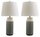 Afener - Ceramic Table Lamp (Set of 2) - Blue / Beige