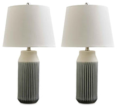 Afener - Ceramic Table Lamp (Set of 2) - Blue / Beige