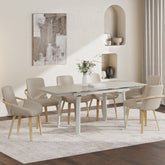 Bellaro/Caspian - 7 Piece Dining Set - Travertine / Sand