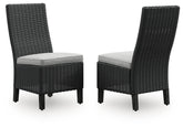 Beachcroft - Side Chair With Cushion (Set of 2) - Black / Light Gray