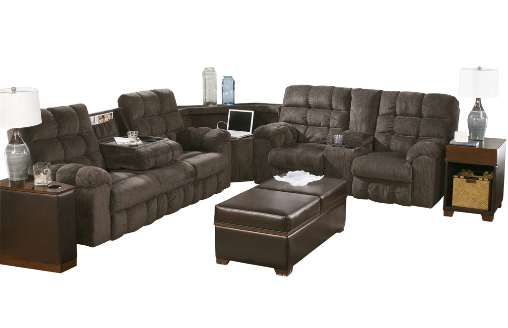 Ashley furniture acieona 3 piece on sale fabric reclining sectional in slate