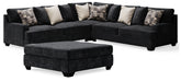 Lavernett 3-Piece Sectional and Oversized Ottoman