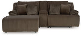 Top Tier - 3-Piece Reclining Sectional Sofa With Laf Press Back Chaise - Fabric - Chocolate