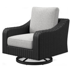 Beachcroft - Swivel Lounge Chair - Black / Light Gray