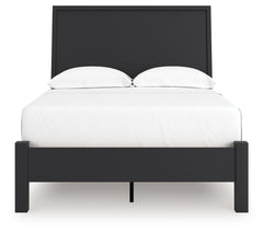 Danziar - Full Panel Bed With Low Footboard - Black