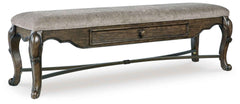Maylee - Upholstered Storage Bench - Dark Brown