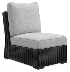 Beachcroft - 5-Piece Outdoor Sectional - Black / Light Gray