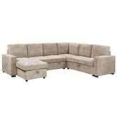 Lennox - Sectional With Bed & Storage - Beige