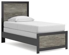Broachmyn - Twin Panel Bed - Black / Gray - Wood