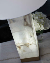 Linderfield - Alabaster Table Lamp - White / Gold Finish
