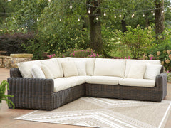 Kimora - 3-Piece Outdoor Sectional - Beige / Dark Brown