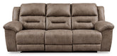 Stoneland - Reclining Sofa - Faux Leather - Fossil