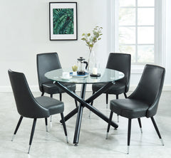 Suzette/Silvano - 5 Piece Dining Set - Black