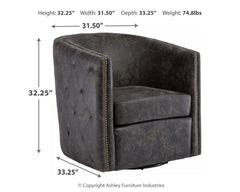 Brentlow - Swivel Accent Chair - Distressed Black