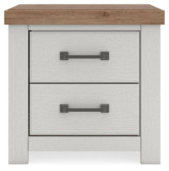 Savonport - Two Drawer Night Stand - White / Brown