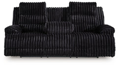 Rhine Falls - Reclining Power Sofa With Drop Down Table - Onyx