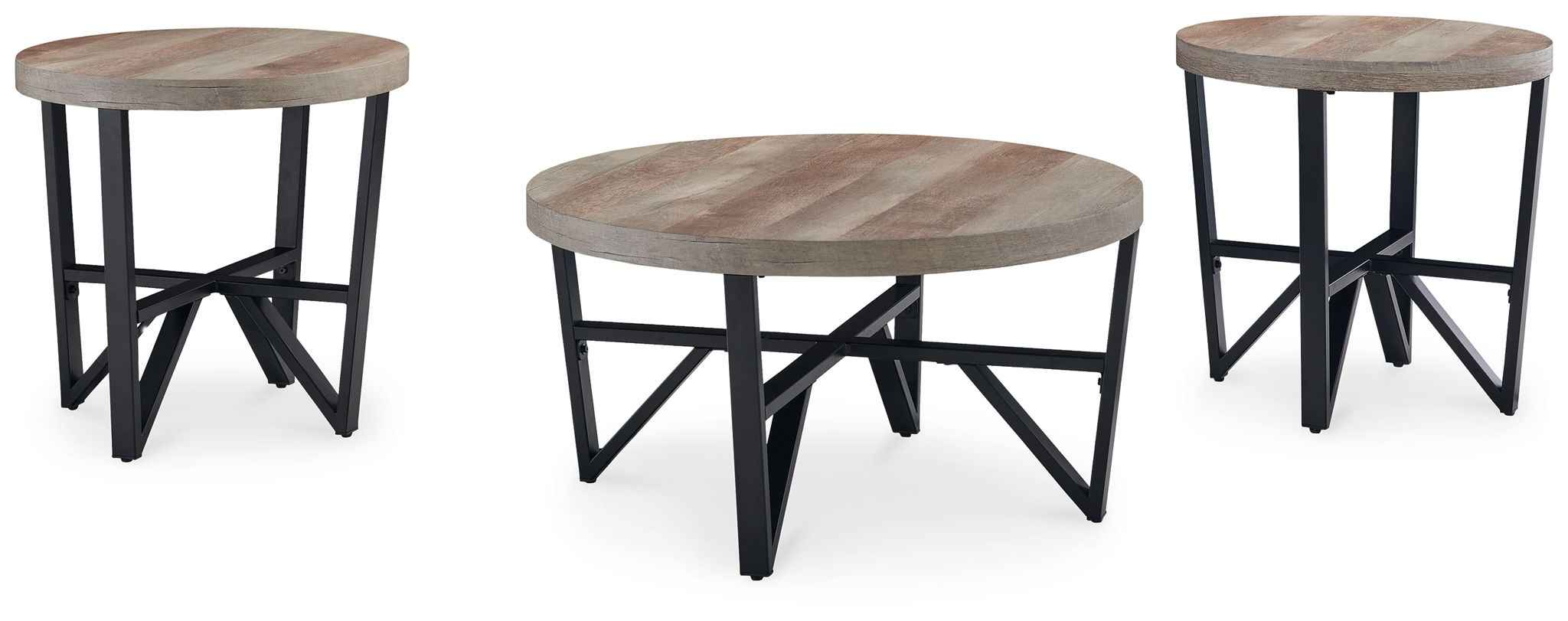 Deanlee - Occasional Table Set (Set of 3) - Grayish Brown / Black