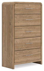Gramburg - Five Drawer Chest - Warm Natural Brown - Wood