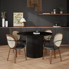 Tovas/Orias - 5 Piece Dining Set - Black / Walnut