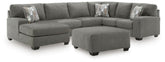 Clarington - 2 Pc. - 3-Piece Sectional And Oversized Ottoman - Greystone