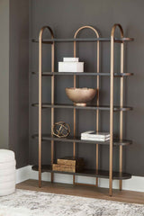 Brentmour - Bookcase - Brown / Gold Finish