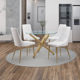 Carmilla/Antoine - 5 Piece Dining Set - Aged Gold / White