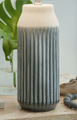 Afener - Ceramic Table Lamp (Set of 2) - Blue / Beige