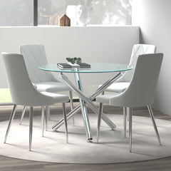 Solara II/Devo - 5 Piece Dining Set - Chrome