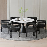 Calisto/Scarlet - 7 Piece Dining Set - White / Charcoal