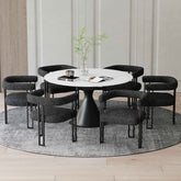 Calisto/Scarlet - 7 Piece Dining Set - White / Charcoal