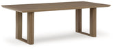 Serene Bay - Rectangular Dining Table With Umbrella Option - Dark Brown