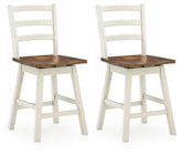 Brinfern - Swivel Stool (Set of 2) - Brown / Antique White