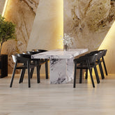 Aurelia/Mateo - 7 Piece Dining Set - White / Black