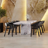 Aurelia/Mateo - 7 Piece Dining Set - White / Black