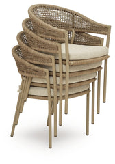 Orchard Beach - Arm Chair With Cushion (Set of 4) - Beige