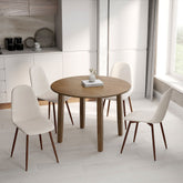 Conrad/Lyna - 5 Piece Dining Set - Walnut / Beige