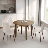 Conrad/Lyna - 5 Piece Dining Set - Walnut / Beige