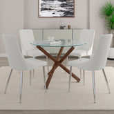 Rocca/Devo - 5 Piece Dining Set - Walnut / White