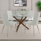 Rocca/Devo - 5 Piece Dining Set - Walnut / White