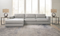 Amiata - 2-Piece Sectional With Laf Corner Chaise - Leather Match - Glacier