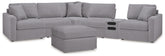 Modmax 6-Piece Sectional and Oversized Accent Ottoman