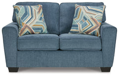 Cashton - Loveseat - Blue