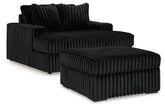 Midnight-Madness Oversized Chaise and Oversized Accent Ottoman