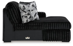 Midnight-Madness 4-Piece Sectional and Oversized Accent Ottoman