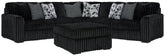 Midnight-Madness 3-Piece Sectional and Oversized Ottoman