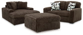 Midnight-Madness Loveseat, Oversized Chaise and Ottoman