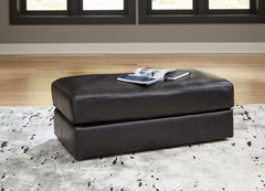 Amiata - Ottoman - Leather Match - Onyx