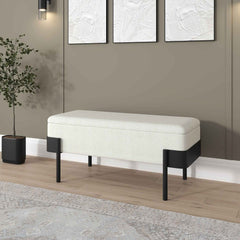 Odell - Storage Bench - Ivory / Black