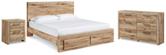 Hyanna King Panel Storage Bed with Dresser and Nightstand